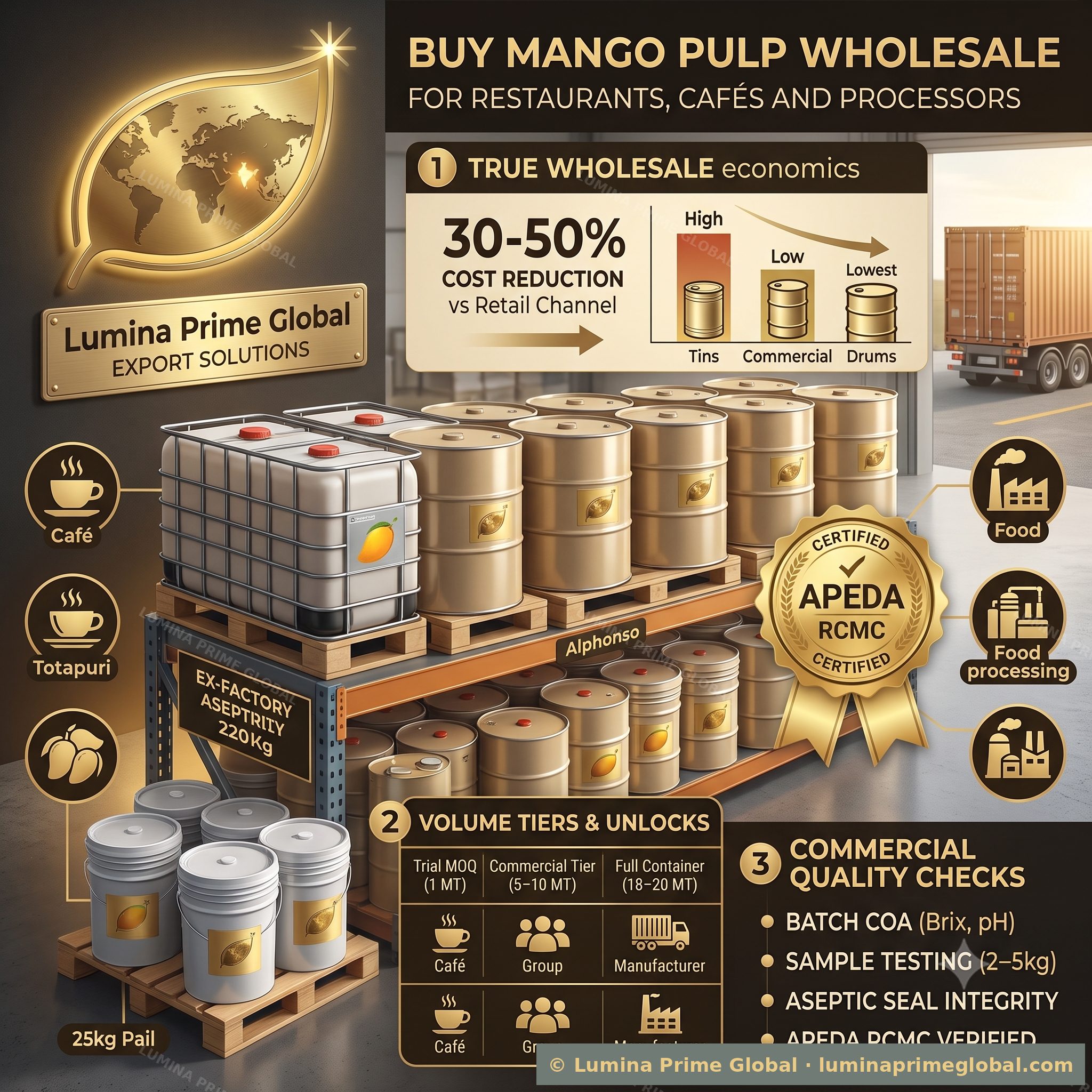 Buy mango pulp wholesale for restaurants, cafes, and processors