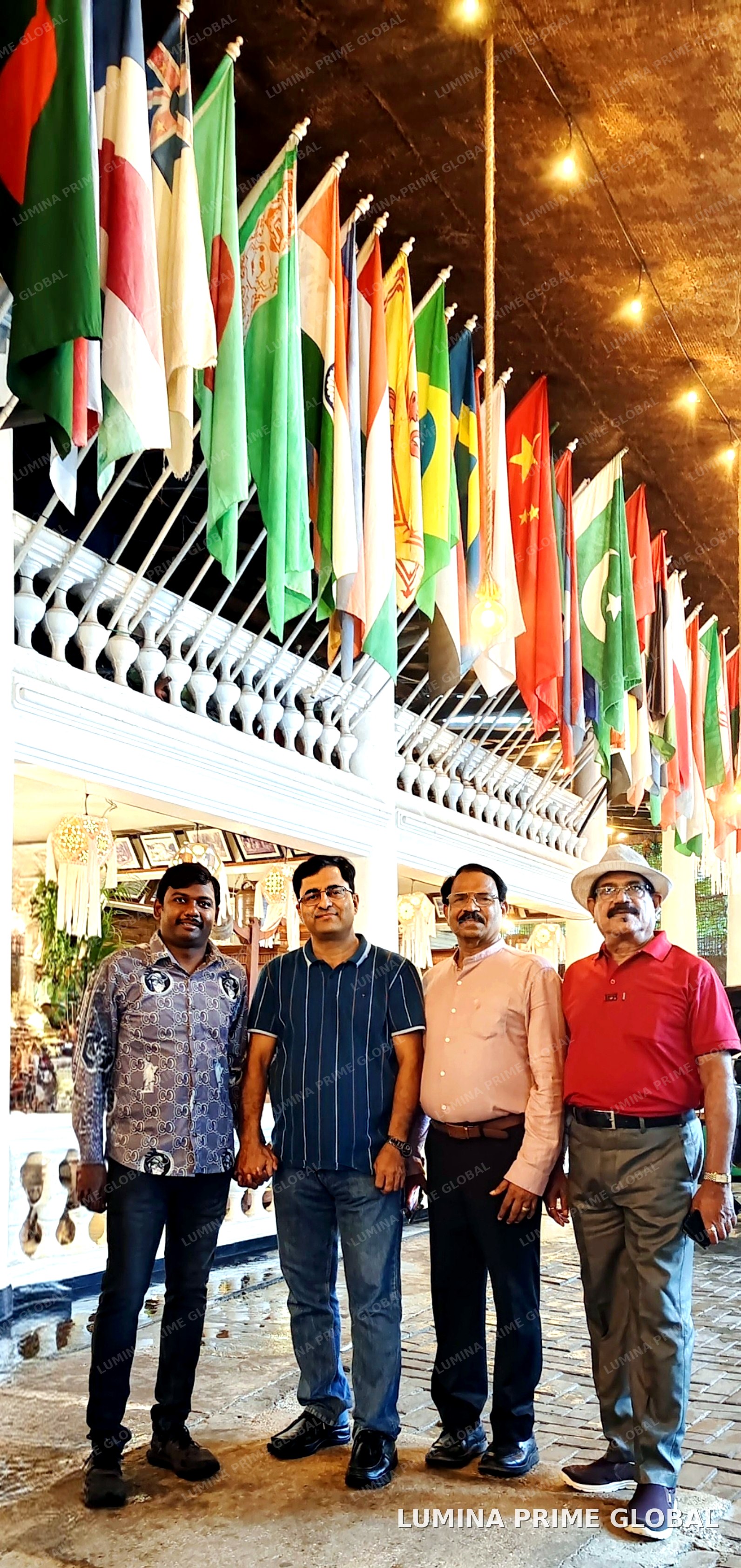 Representing the delegation beside the Sri Lankan flag